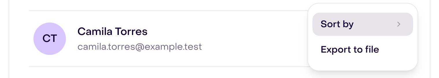 Audience menu showing the Export to file option.